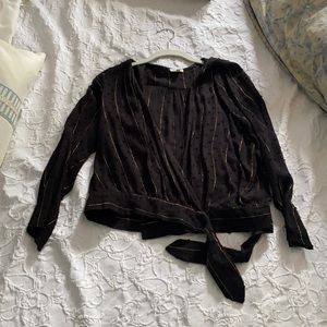 En Créme Women’s XS Tie Top Black with Gold